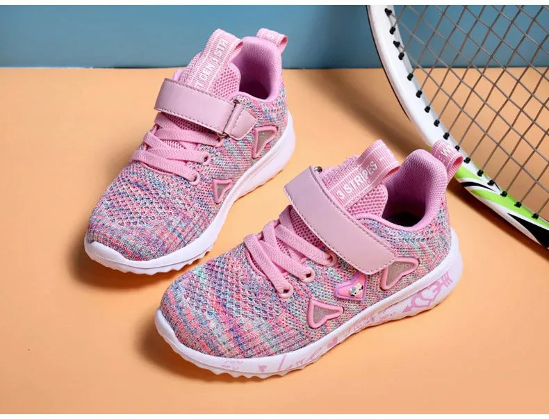 Girls Casual Shoes Light Mesh Sneakers Tennis Cute Sport