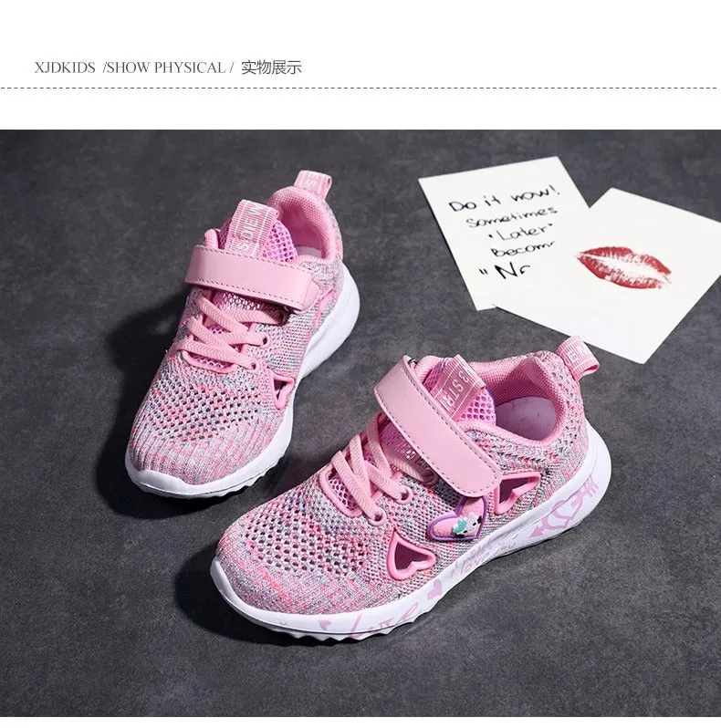 Girls Casual Shoes Light Mesh Sneakers Tennis Cute Sport