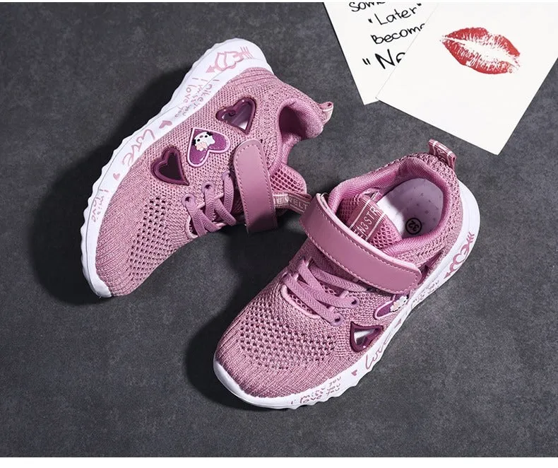 Girls Casual Shoes Light Mesh Sneakers Tennis Cute Sport