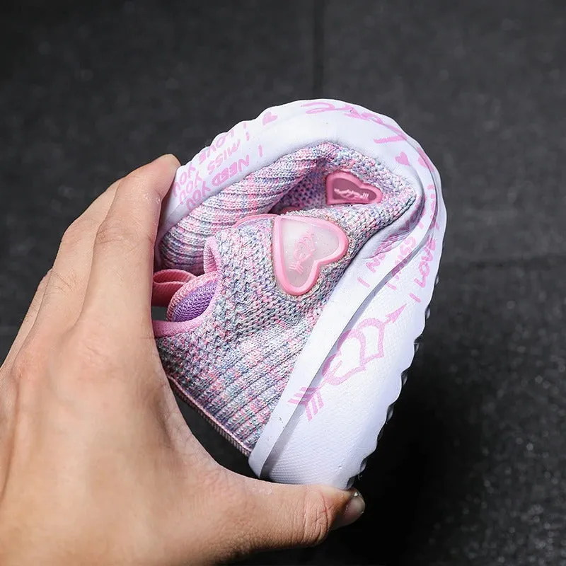 Girls Casual Shoes Light Mesh Sneakers Tennis Cute Sport