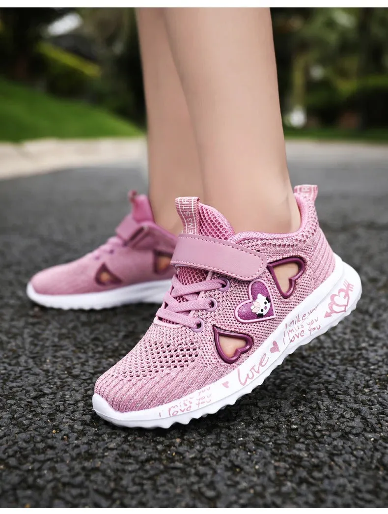 Girls Casual Shoes Light Mesh Sneakers Tennis Cute Sport