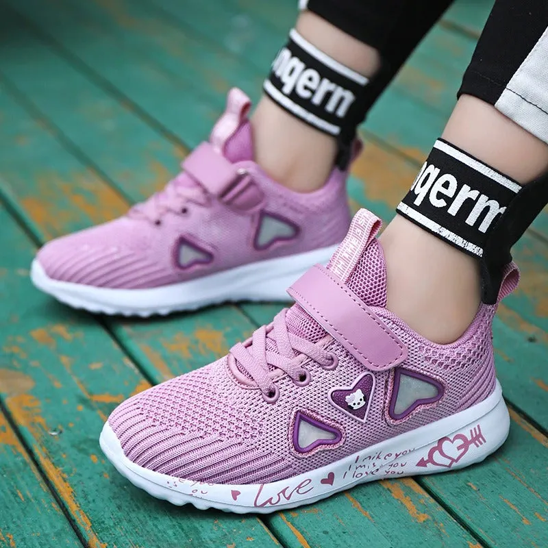 Girls Casual Shoes Light Mesh Sneakers Tennis Cute Sport