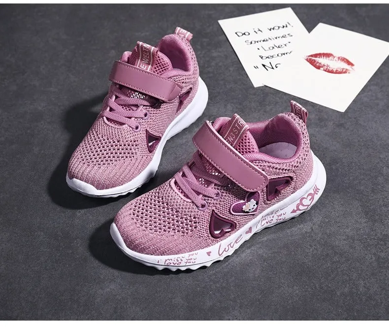 Girls Casual Shoes Light Mesh Sneakers Tennis Cute Sport