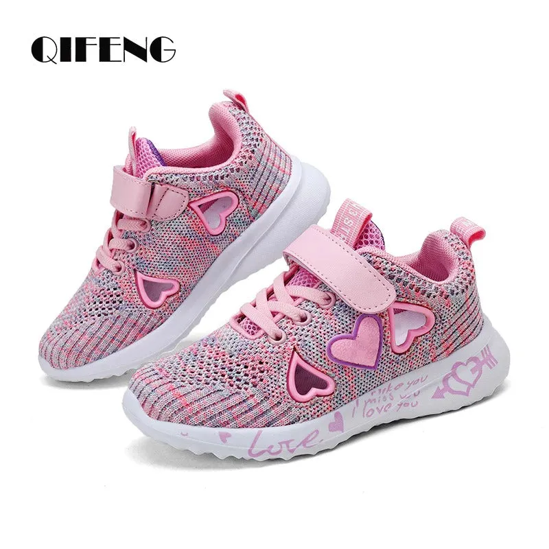Girls Casual Shoes Light Mesh Sneakers Tennis Cute Sport