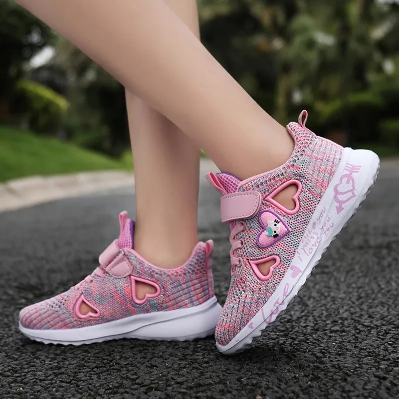 Girls Casual Shoes Light Mesh Sneakers Tennis Cute Sport