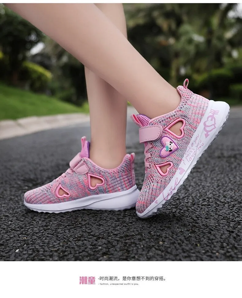 Girls Casual Shoes Light Mesh Sneakers Tennis Cute Sport