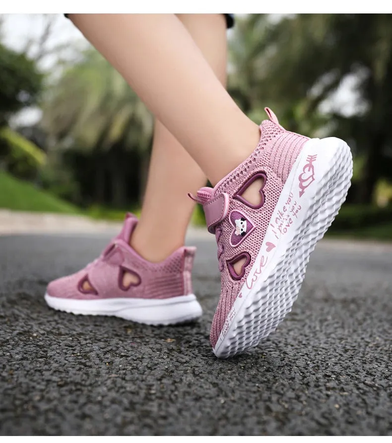 Girls Casual Shoes Light Mesh Sneakers Tennis Cute Sport