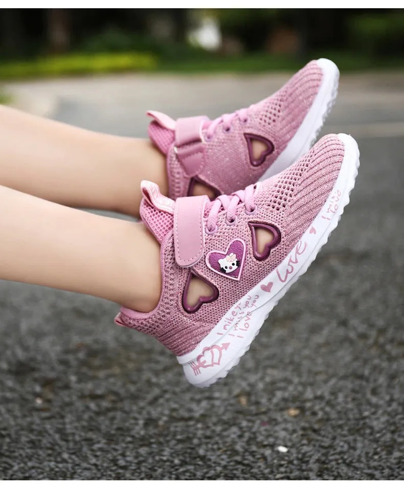 Girls Casual Shoes Light Mesh Sneakers Tennis Cute Sport
