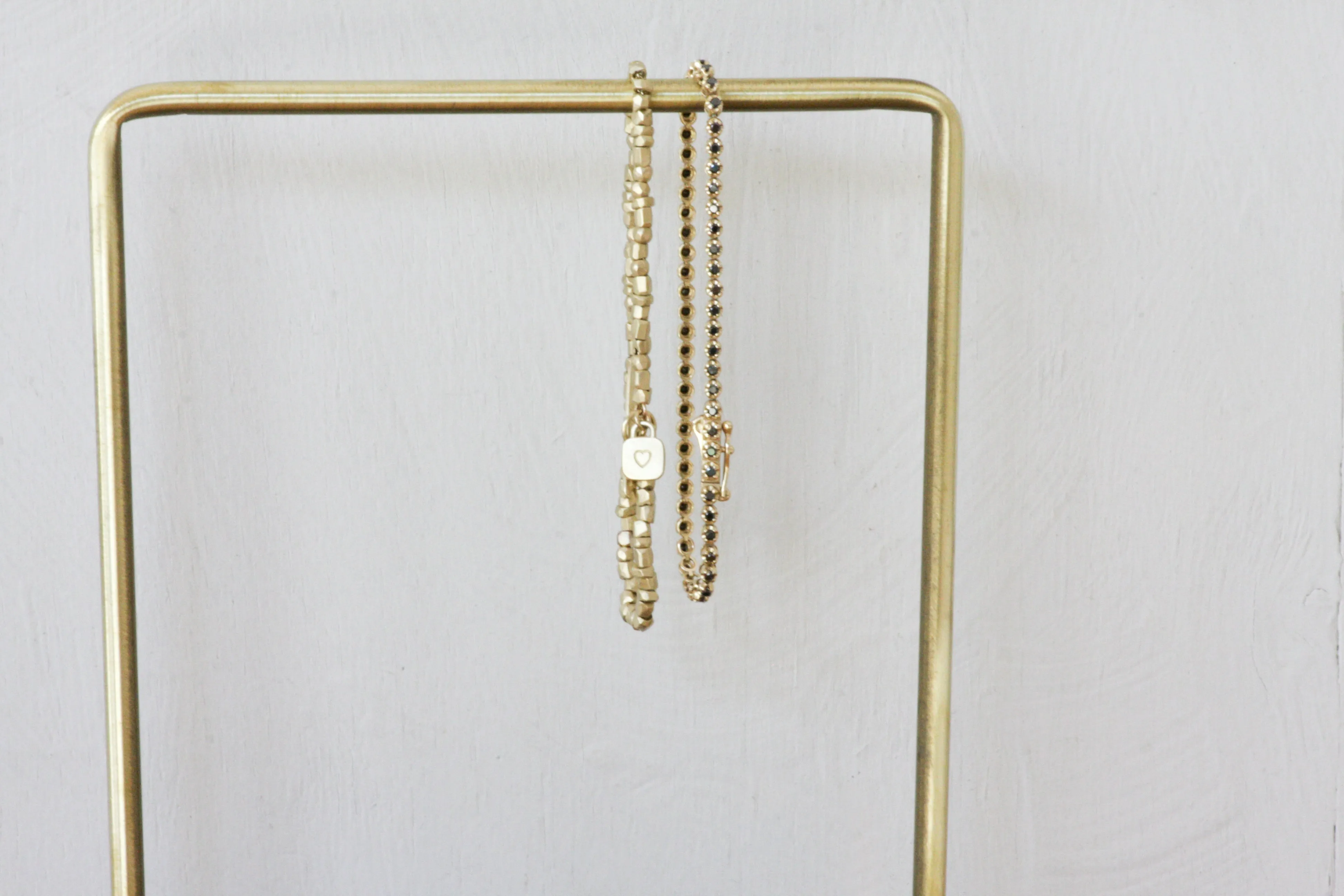 Gold Tennis Bracelet with Black Diamonds