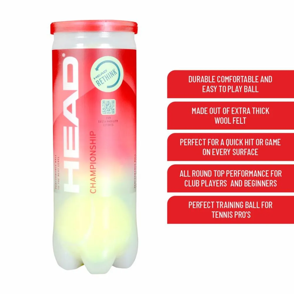 HEAD CHAMPIONSHIP TENNIS BALL CAN (3 BALLS)