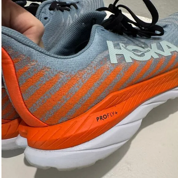 HOKA $180 Mach 5 Men's Running Shoes Blue Orange Men's Size 12D