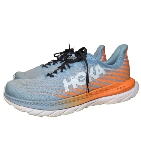HOKA $180 Mach 5 Men's Running Shoes Blue Orange Men's Size 12D