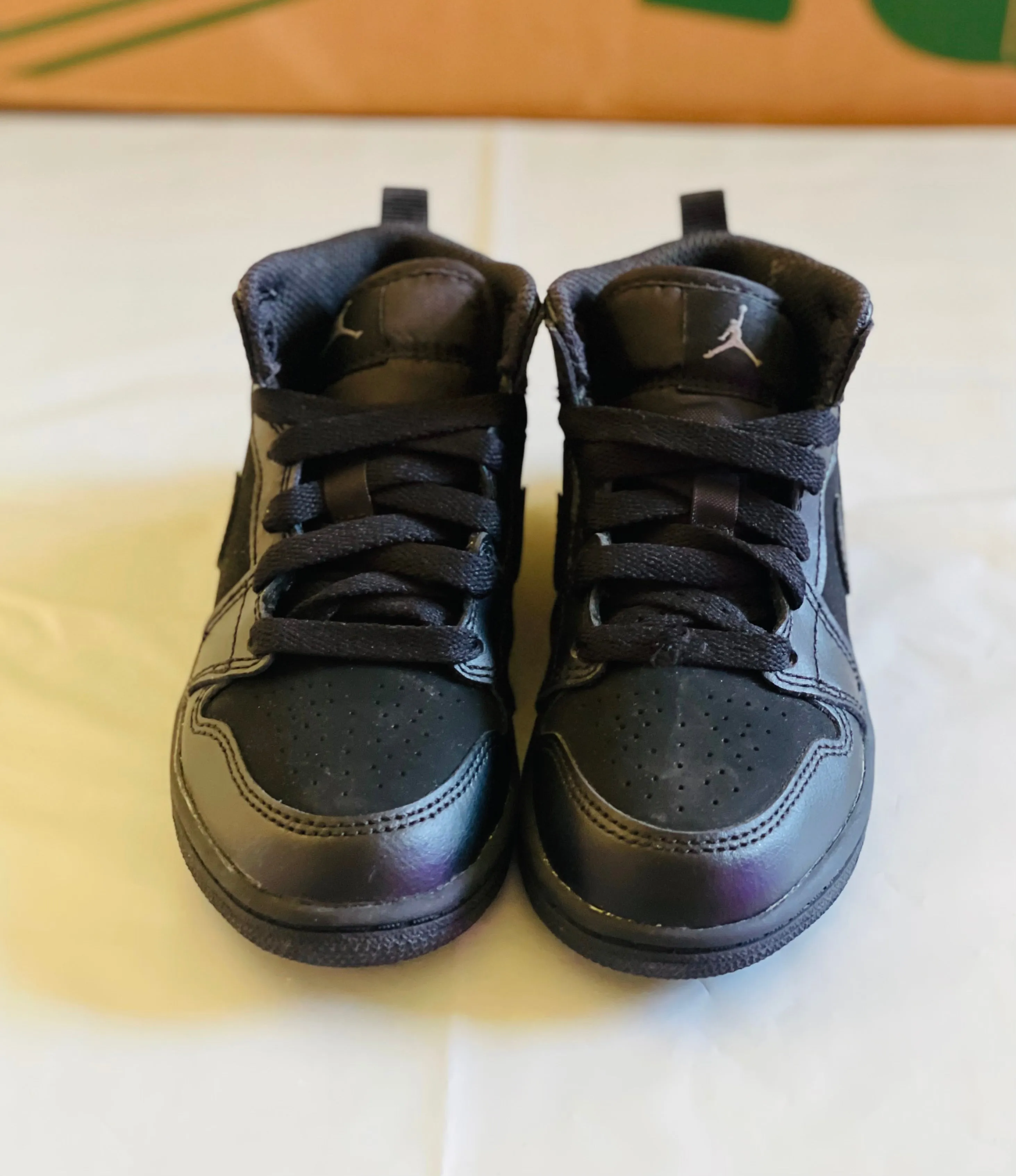 Jordan 1 Mid Kids blk/dk grey-blk