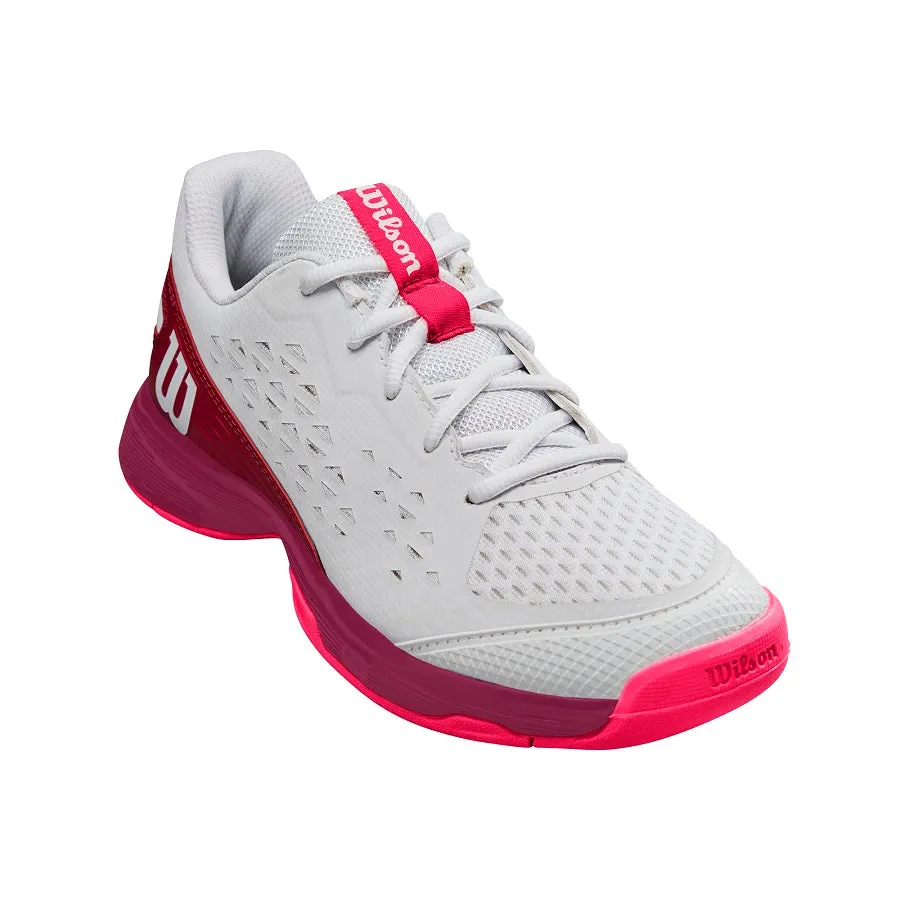 Junior's Rush Pro L Tennis Shoe - White, Red, Pink