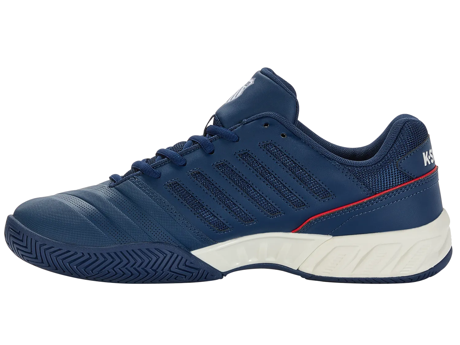 K-Swiss Men's Bigshot Light 4 Tennis Shoes in Blue Opal/Blanc De Blanc/Lollipop