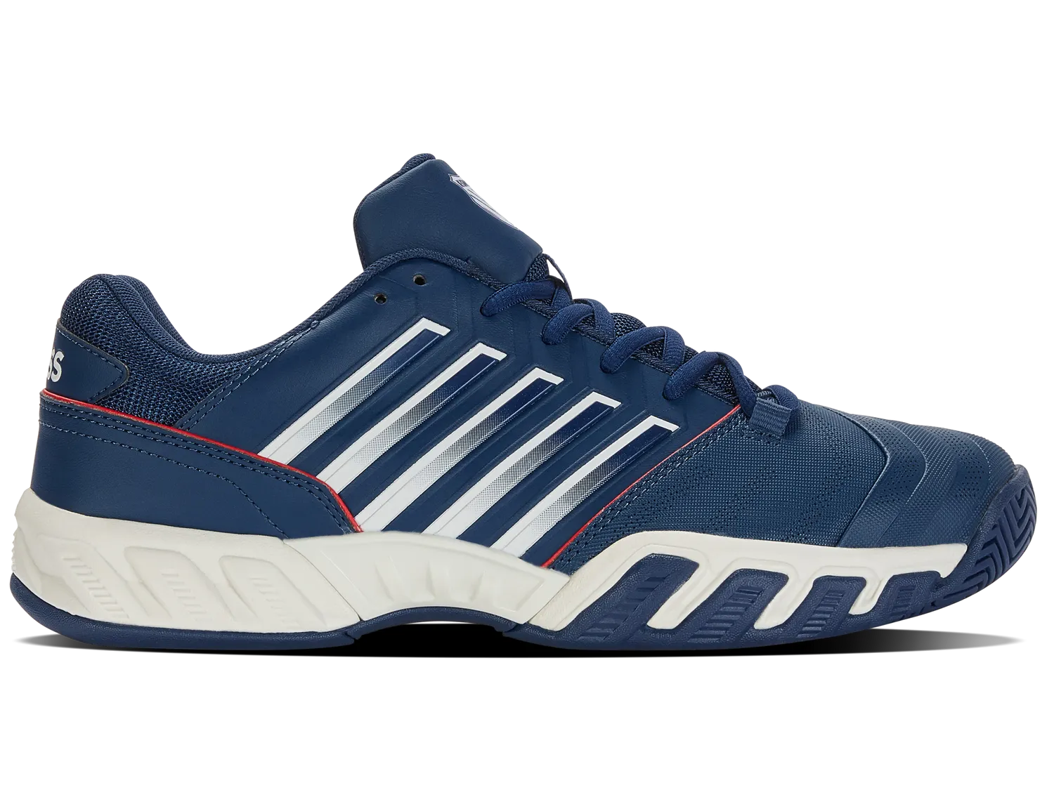 K-Swiss Men's Bigshot Light 4 Tennis Shoes in Blue Opal/Blanc De Blanc/Lollipop