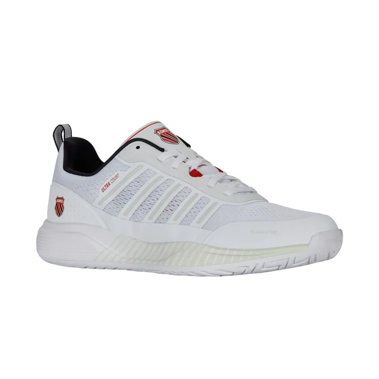 K-Swiss Ultra Court White, Black, and Mars Men's Tennis Shoes