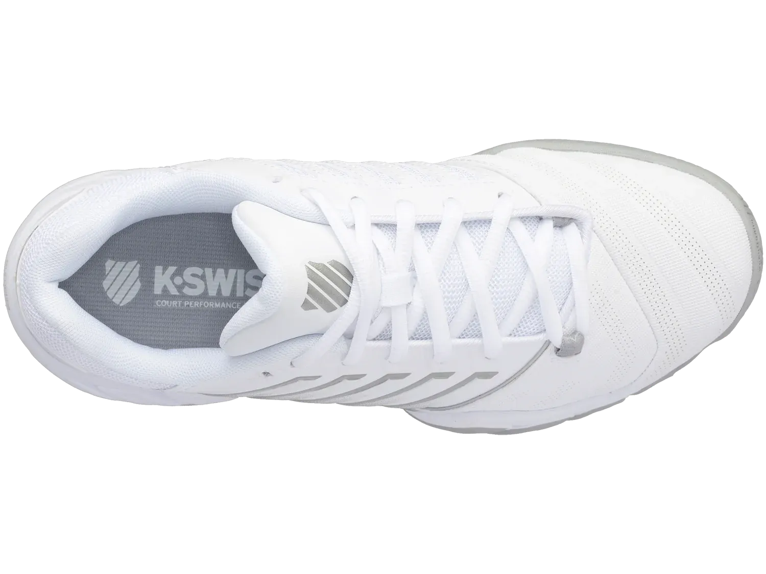 K-Swiss Varsity Bigshot Light 4 VARSITY Tennis Shoes in White/High-Rise/Silver