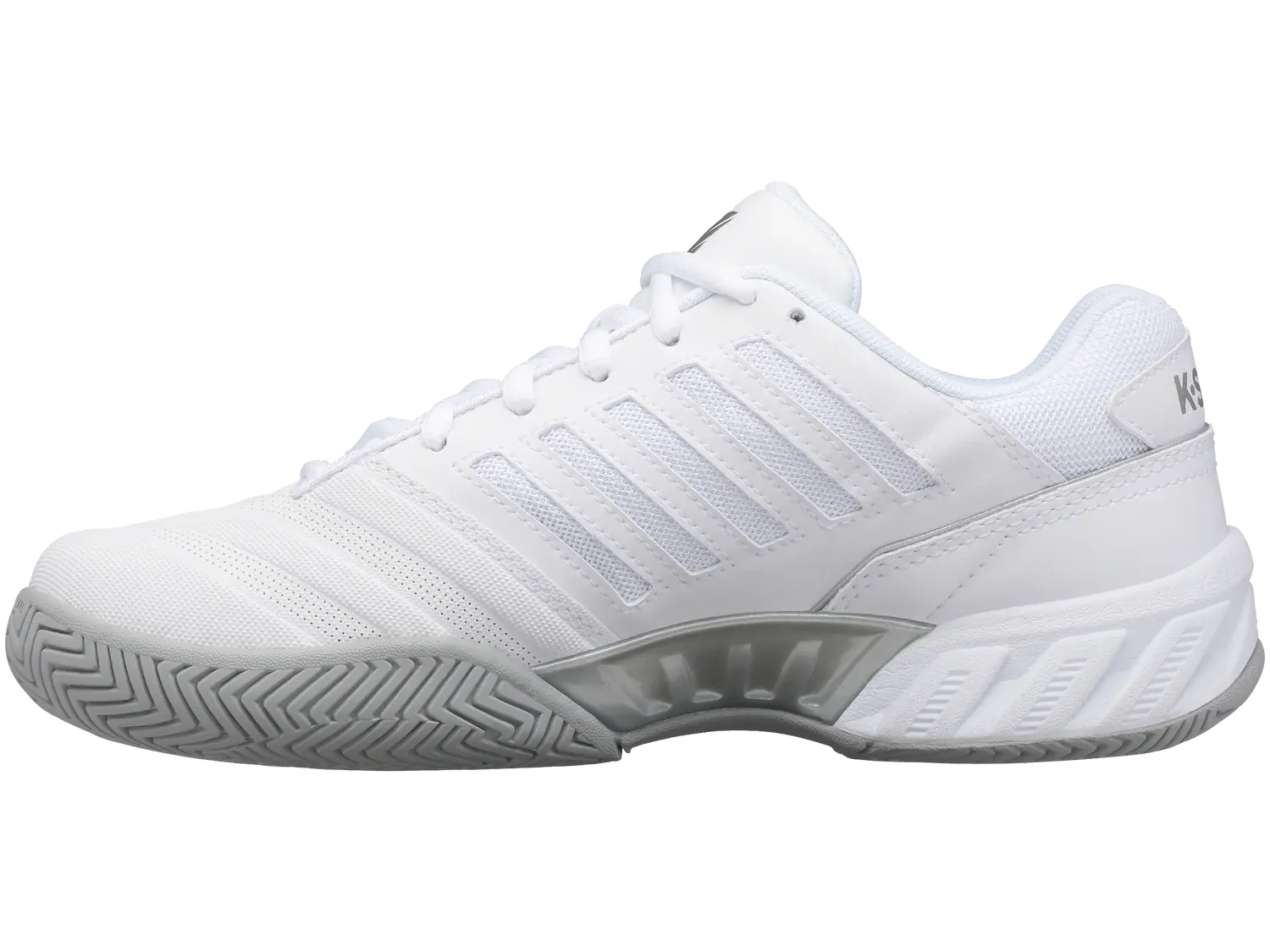 K-Swiss Varsity Bigshot Light 4 VARSITY Tennis Shoes in White/High-Rise/Silver