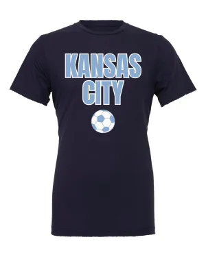 Kansas City Men's Soccer Ball Navy Tee