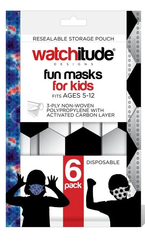 Kids Disposable Masks - Soccer / Blue Tie Dye