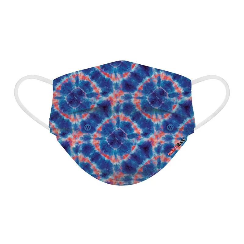 Kids Disposable Masks - Soccer / Blue Tie Dye