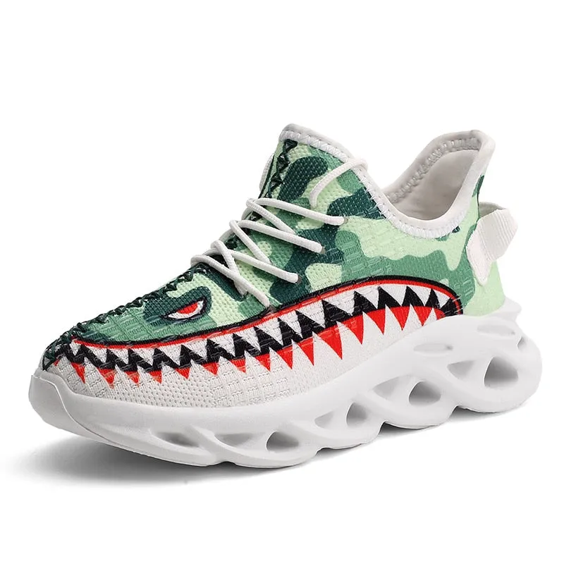 Kids Sneakers Comfortable Shark Shoes Twist Bottom Trainers