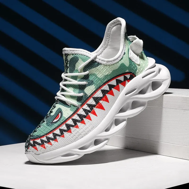 Kids Sneakers Comfortable Shark Shoes Twist Bottom Trainers