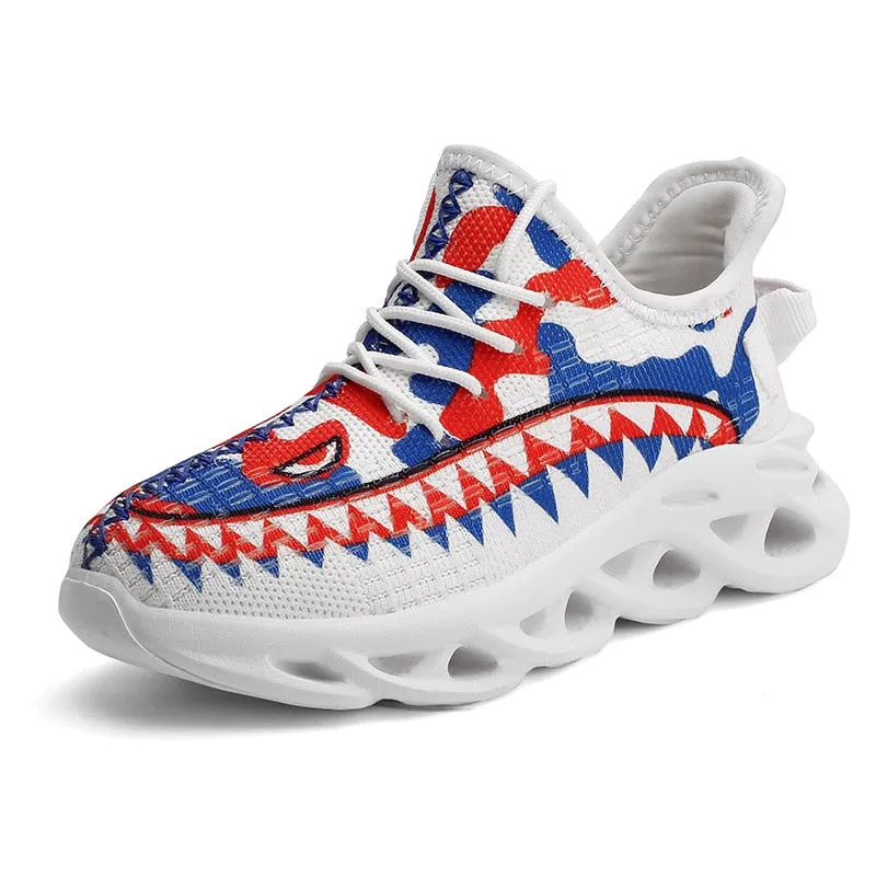 Kids Sneakers Comfortable Shark Shoes Twist Bottom Trainers