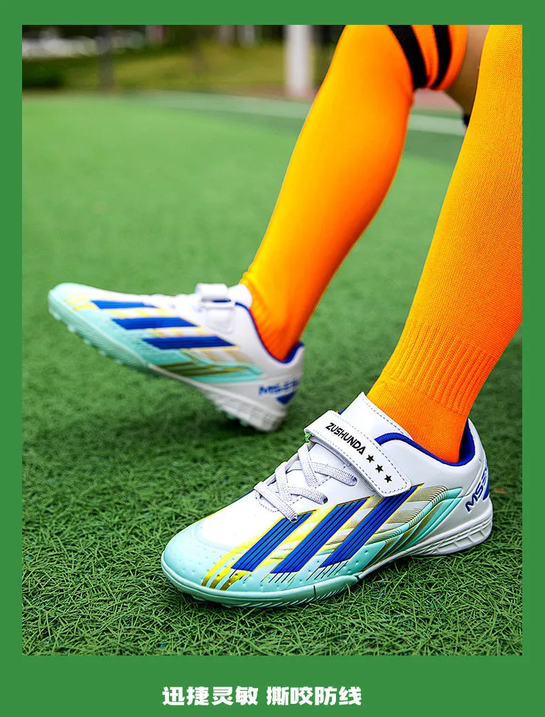 Kids' Soccer Shoes, Magic Tape, TF Studs, Boys and Girls