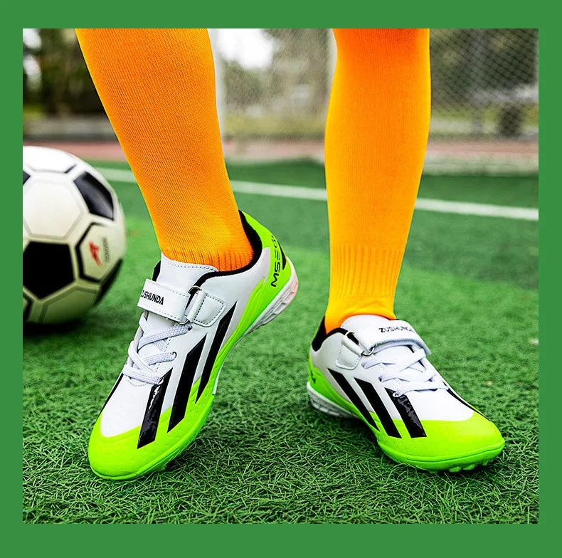 Kids' Soccer Shoes, Magic Tape, TF Studs, Boys and Girls