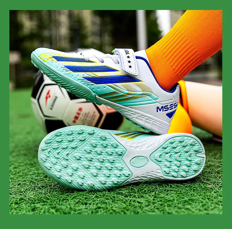 Kids' Soccer Shoes, Magic Tape, TF Studs, Boys and Girls