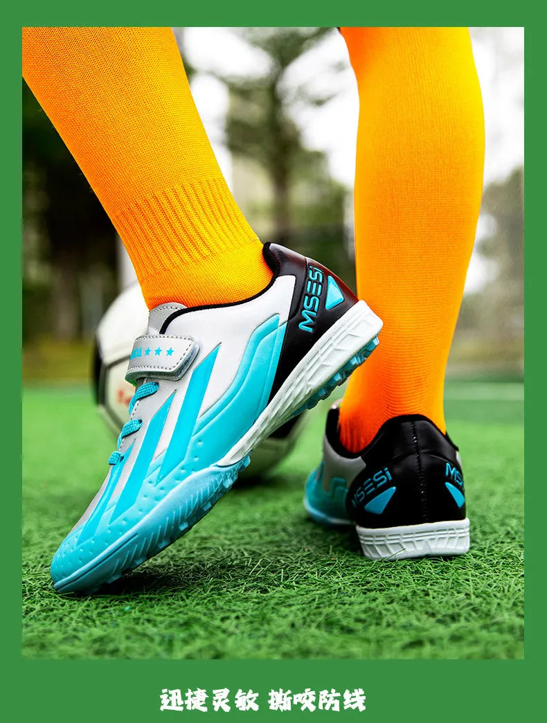 Kids' Soccer Shoes, Magic Tape, TF Studs, Boys and Girls