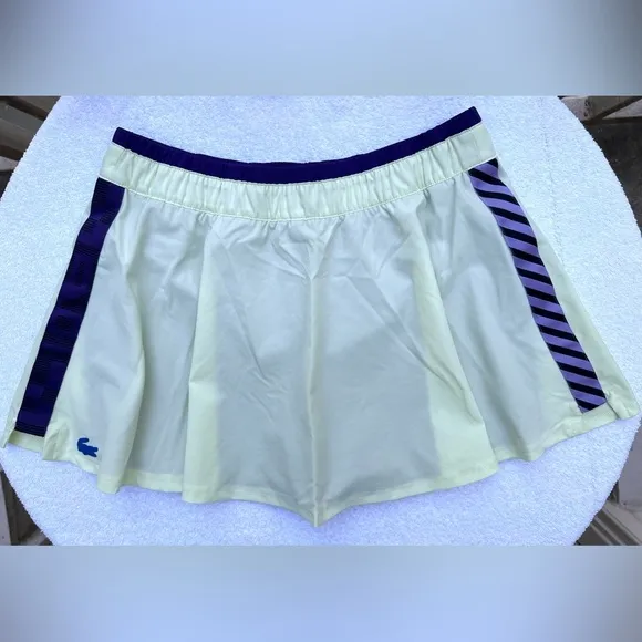 Lacoste Performance Women's Tennis Skirt - Beige / Purple - Size M 40