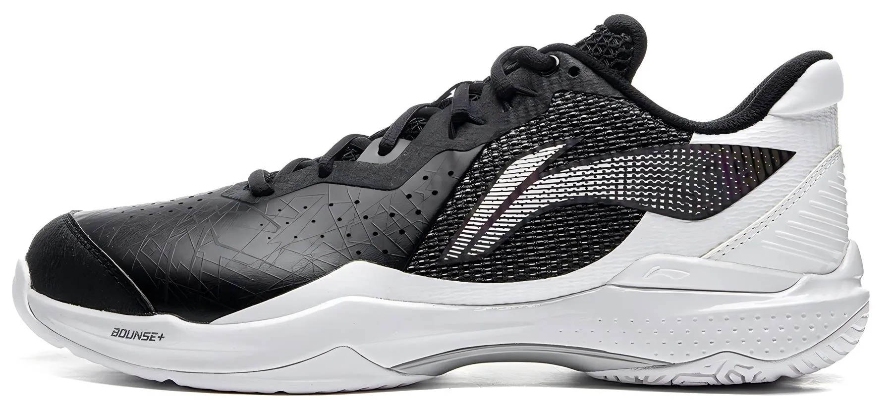 Li-Ning LT01 Thunder Mens Badminton Shoes - Black / White