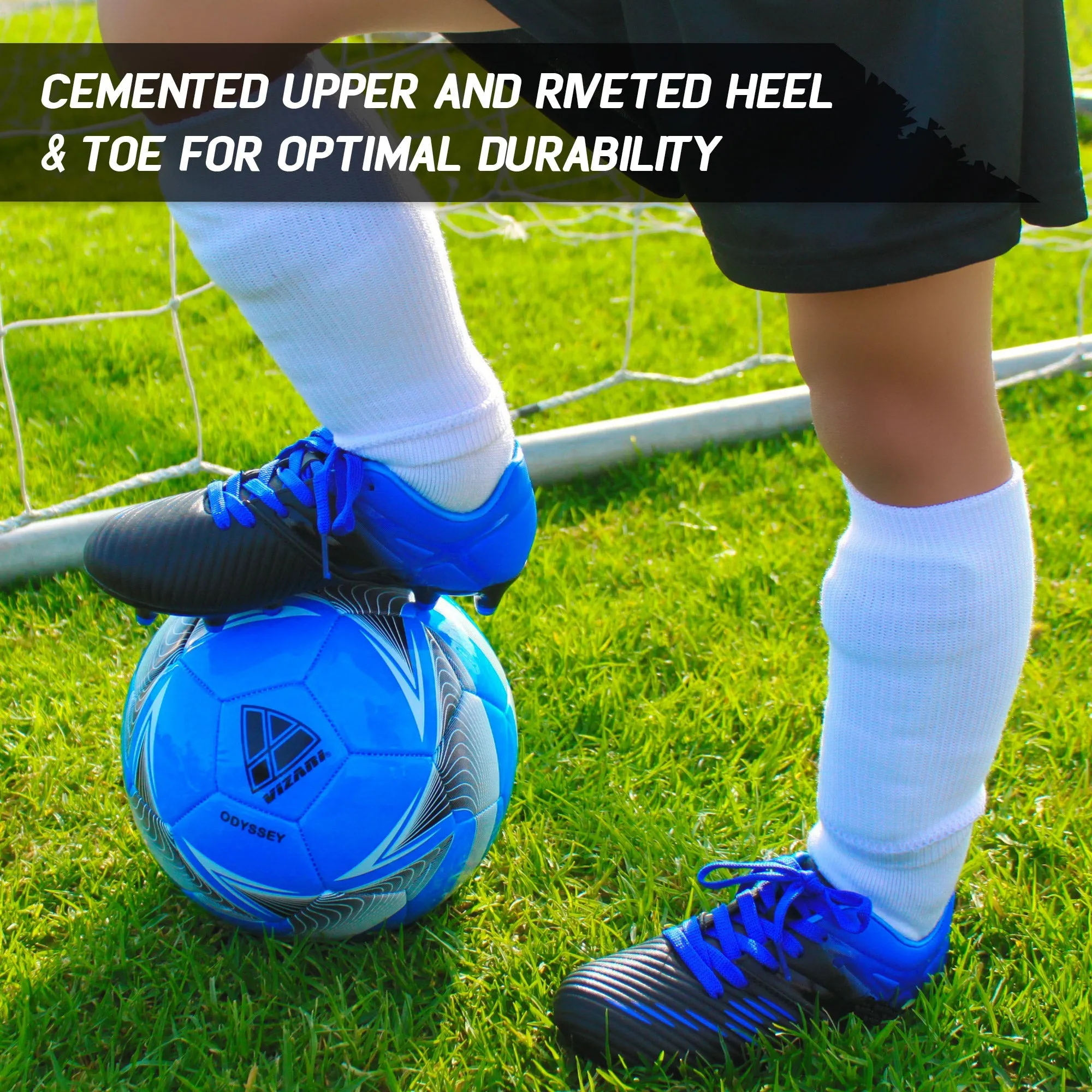 Liga Firm Ground Soccer Shoes-Black/Blue