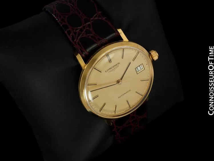 Longines Mens Automatic Watch with Quick-Setting Date - 18K Gold Plated & Stainless Steel SS