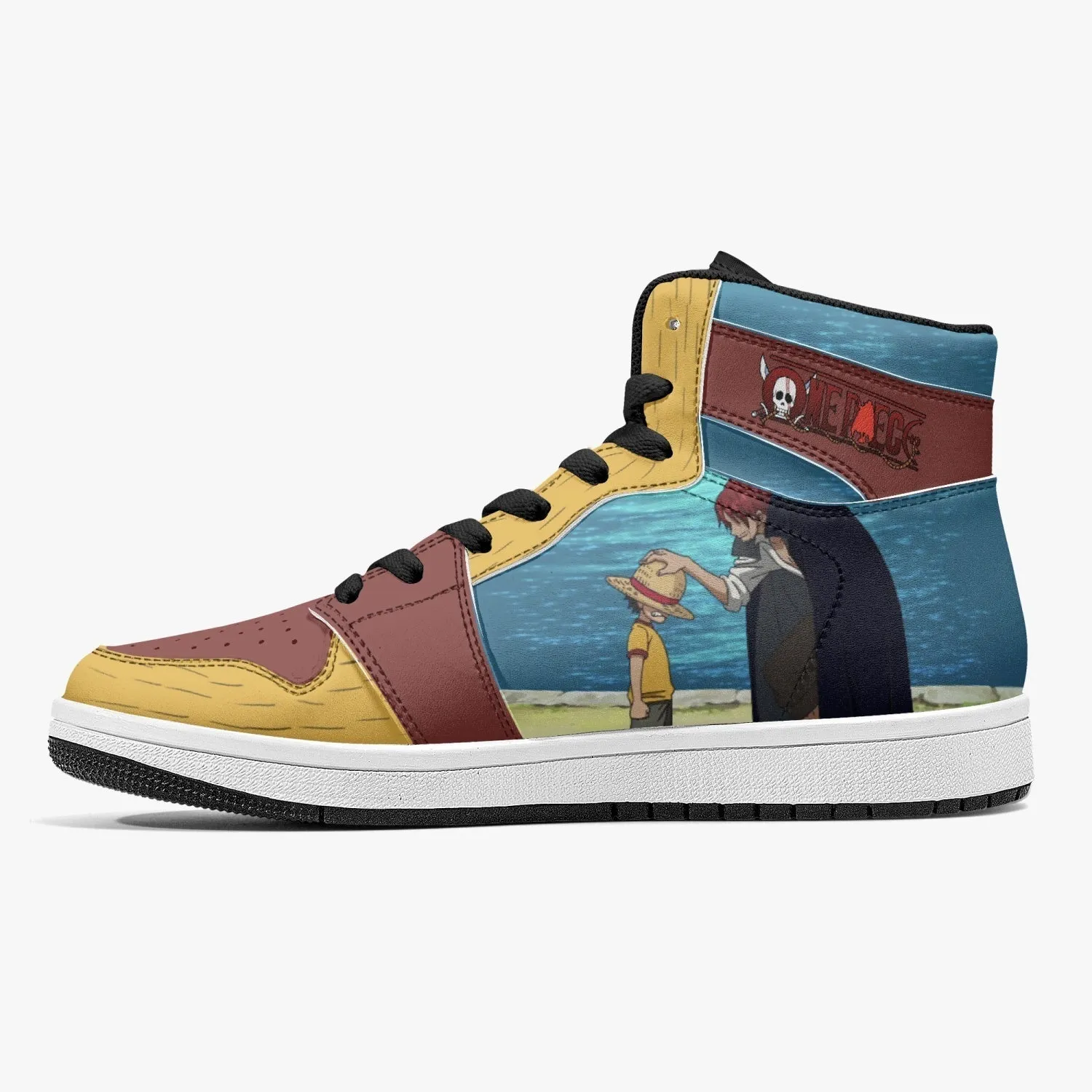 Luffy and Shanks One Piece Mid 1 Basketball Shoes