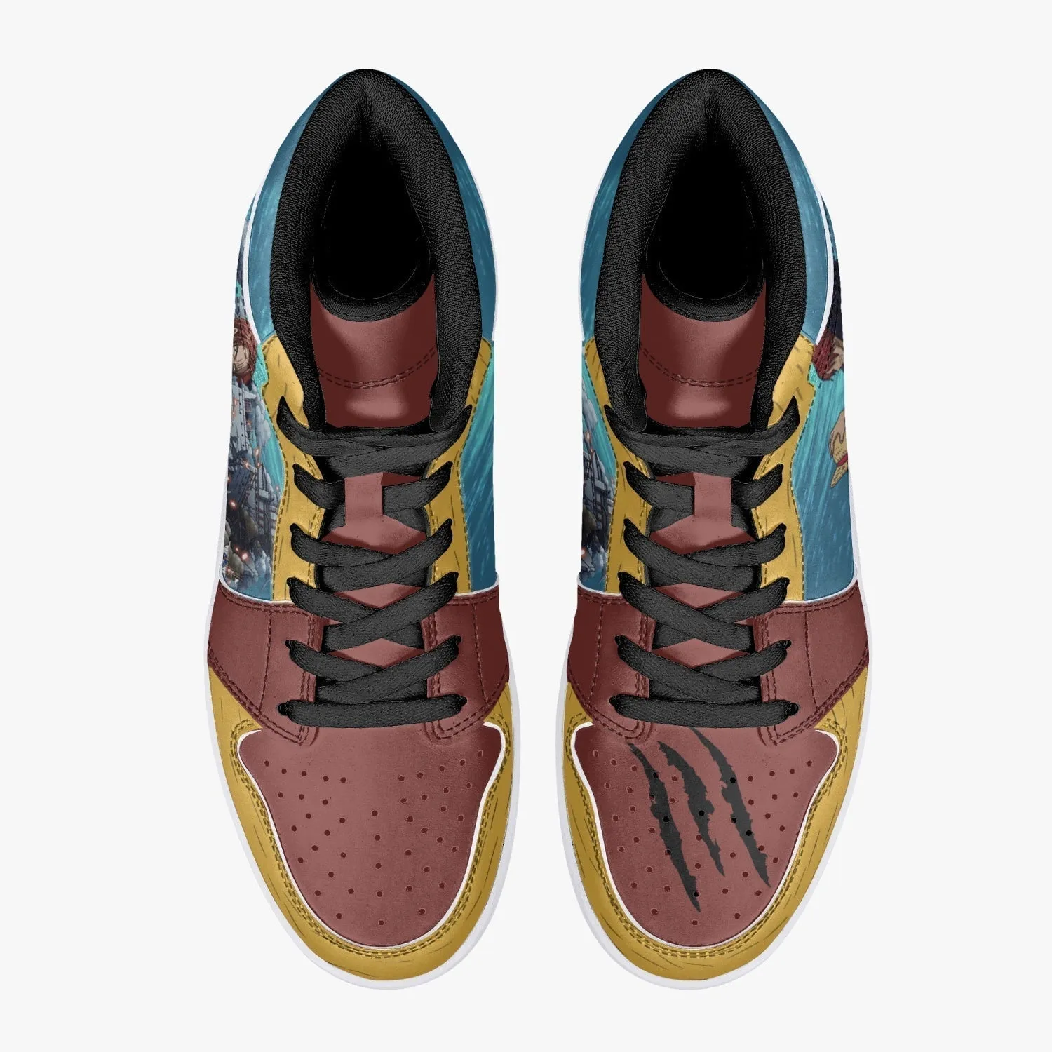 Luffy and Shanks One Piece Mid 1 Basketball Shoes