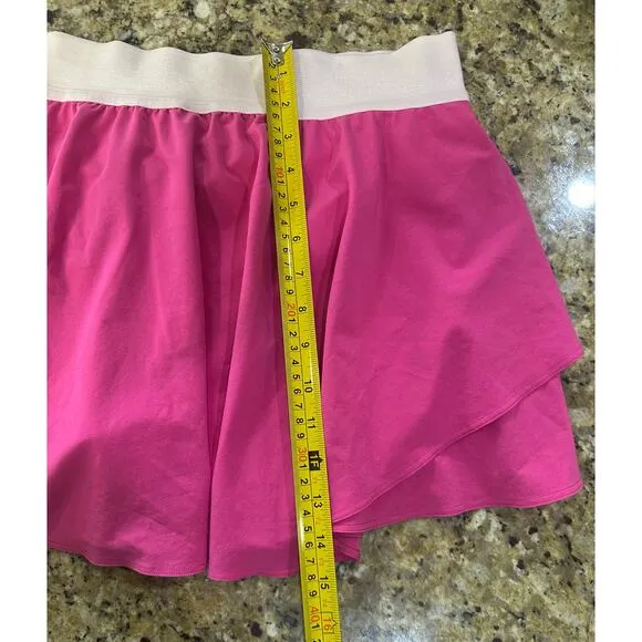 Lululemon 8 Court Rival HR Skirt Sonic Pink White Size 10 Reg Tennis Golf NWOT