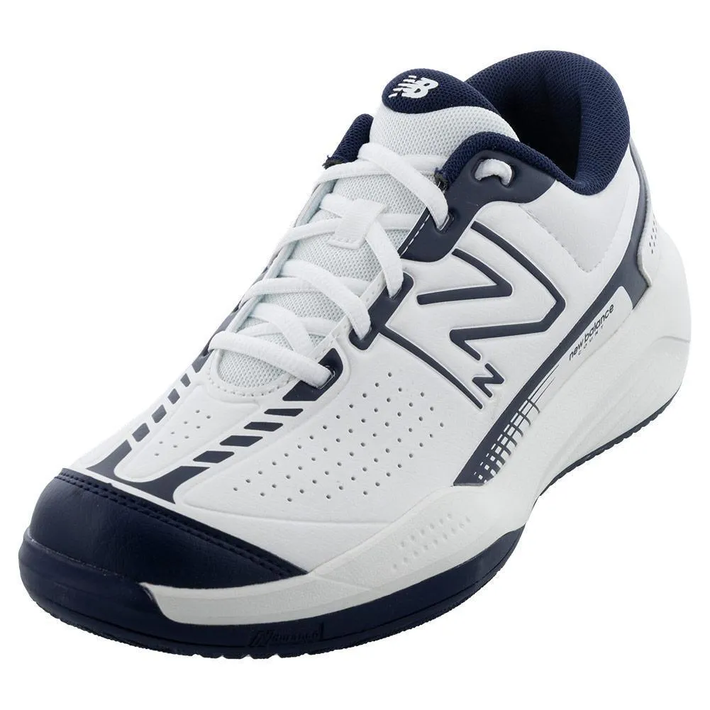 Men's 696v5 D Width Tennis Shoes White and Navy