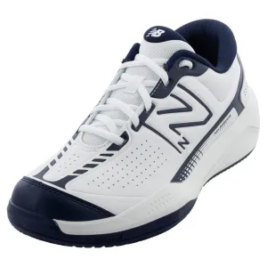 Men's 696v5 D Width Tennis Shoes White and Navy