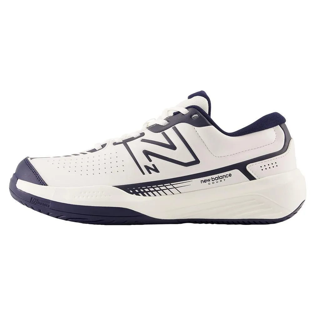 Men's 696v5 D Width Tennis Shoes White and Navy