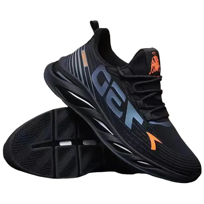 Men's casual sports shoes, lightweight sports shoes, white outdoor breathable mesh black running shoes, sports jogging tennis sh