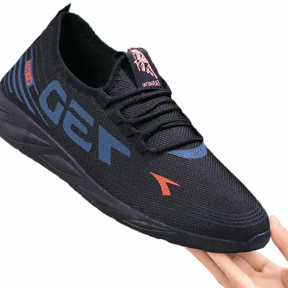 Men's casual sports shoes, lightweight sports shoes, white outdoor breathable mesh black running shoes, sports jogging tennis sh