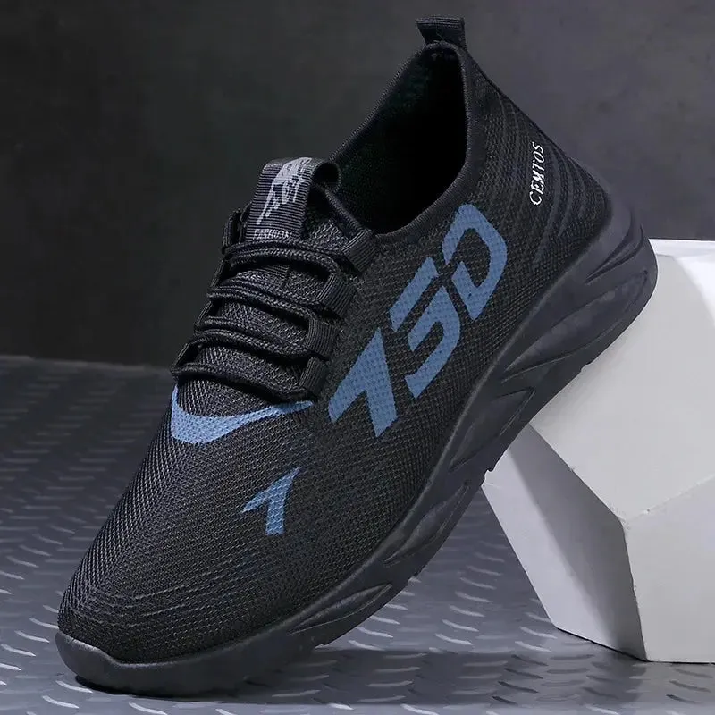 Men's casual sports shoes, lightweight sports shoes, white outdoor breathable mesh black running shoes, sports jogging tennis sh