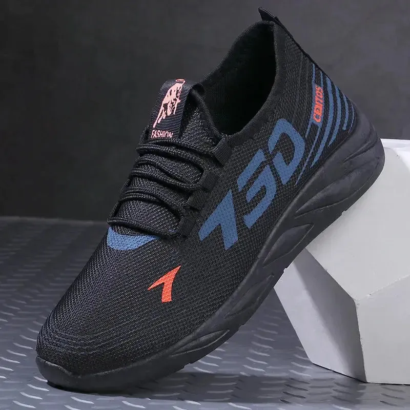 Men's casual sports shoes, lightweight sports shoes, white outdoor breathable mesh black running shoes, sports jogging tennis sh
