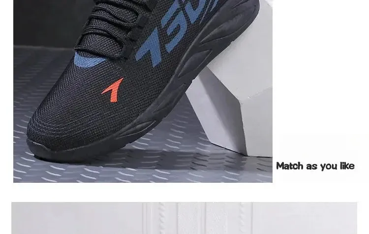 Men's casual sports shoes, lightweight sports shoes, white outdoor breathable mesh black running shoes, sports jogging tennis sh