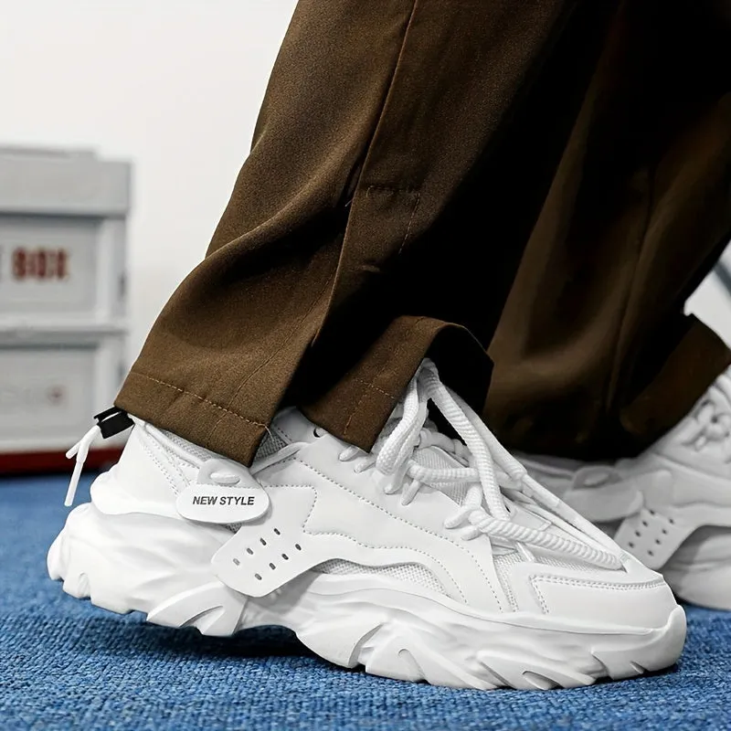 Mens Fashion-Forward Lace-up Chunky Sneakers
