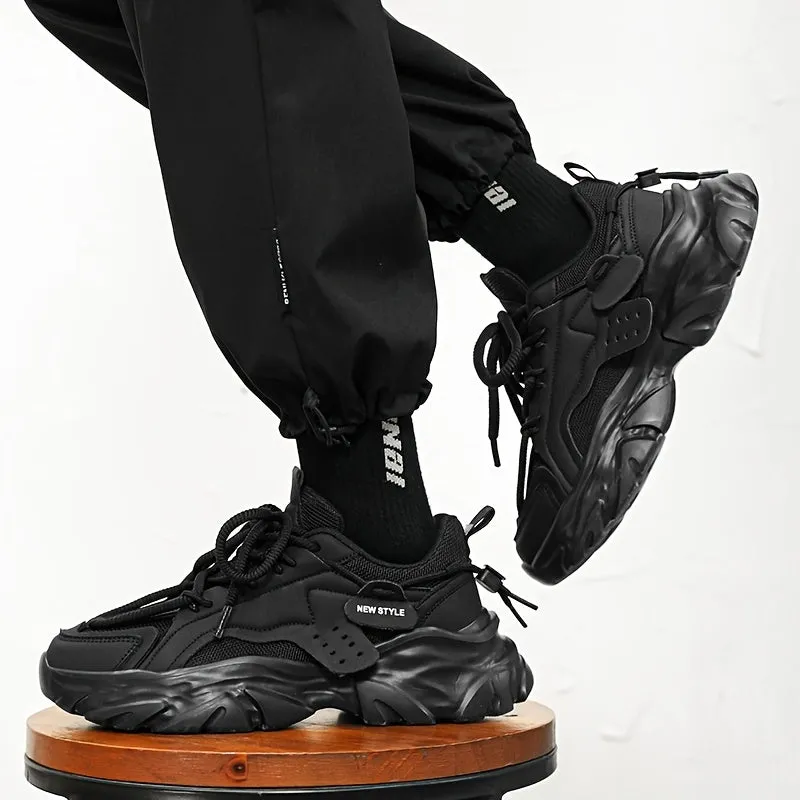 Mens Fashion-Forward Lace-up Chunky Sneakers
